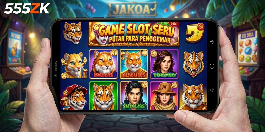 Tampilan menarik dari gameplay Slot 555ZK yang penuh warna.