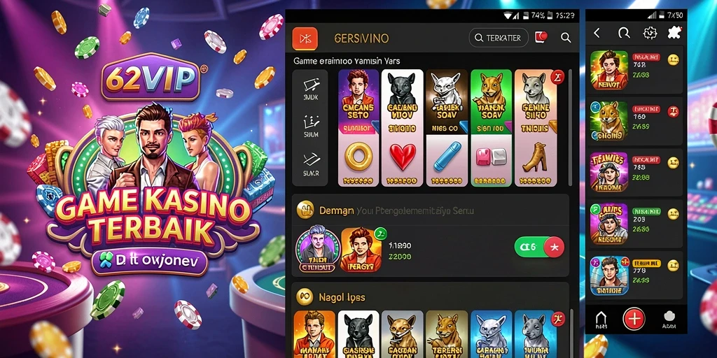 Tangkapan layar gameplay 62VIP dengan suasana Kasino yang mendebarkan.