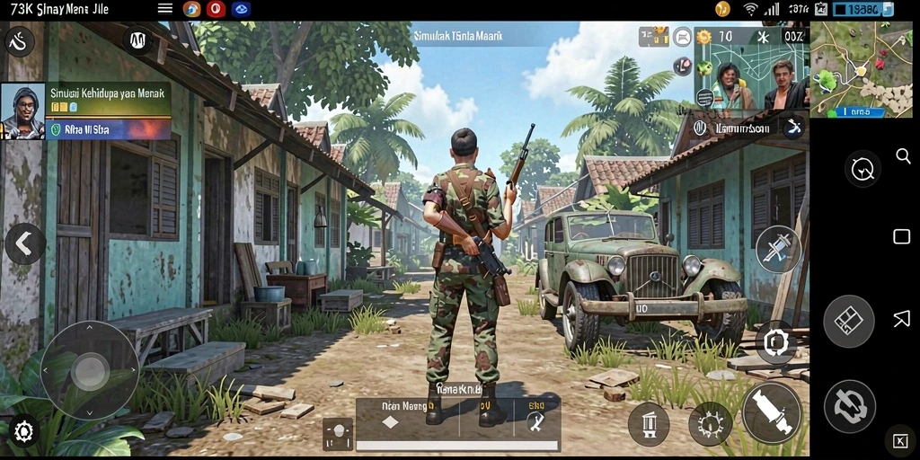 Tampilan gameplay 73K yang imersif dan interaktif.