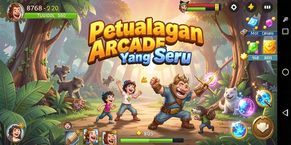 Screenshot gameplay menunjukkan momen seru dalam game Arcade.