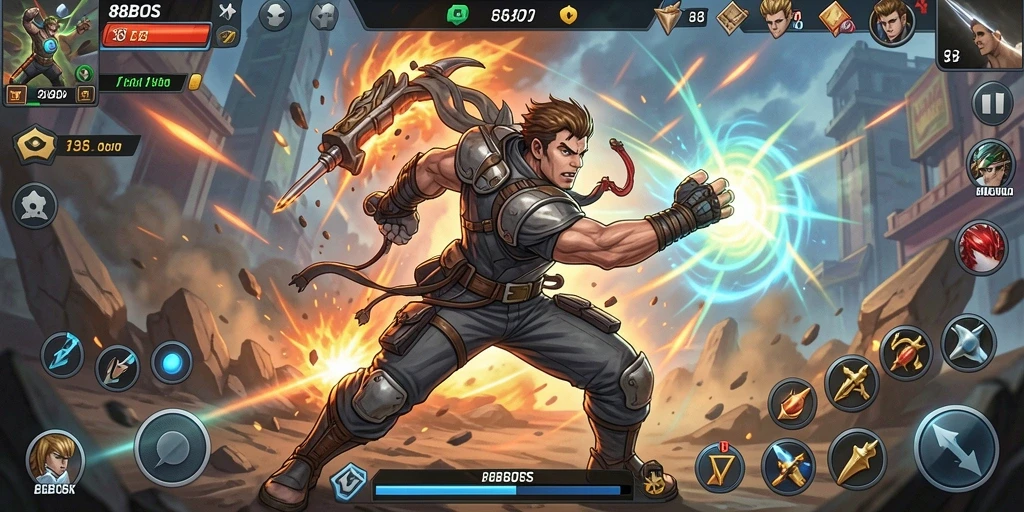 Screenshot 88BOS menampilkan aksi pertempuran yang mendebarkan.