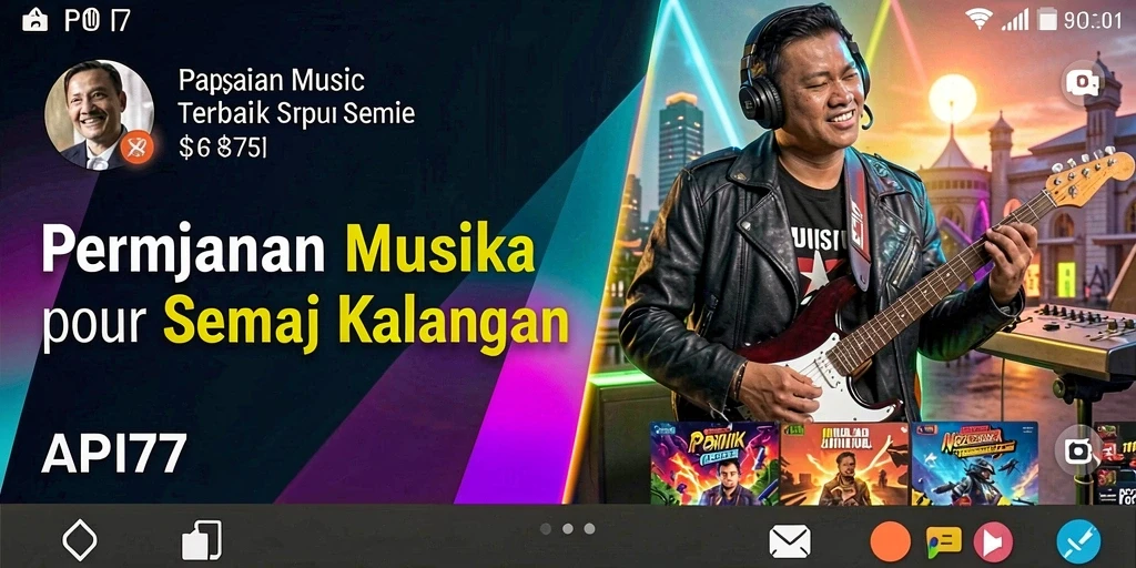 Screenshot gameplay API77 menampilkan pengguna menikmati permainan musik.
