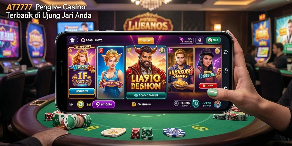 Screenshot gameplay Live Casino AT777 yang menampilkan dealer langsung dan suasana kasino.