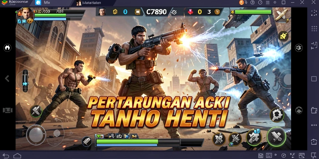 Tangkapan layar C7890 menunjukkan pertempuran aksi yang mendebarkan.