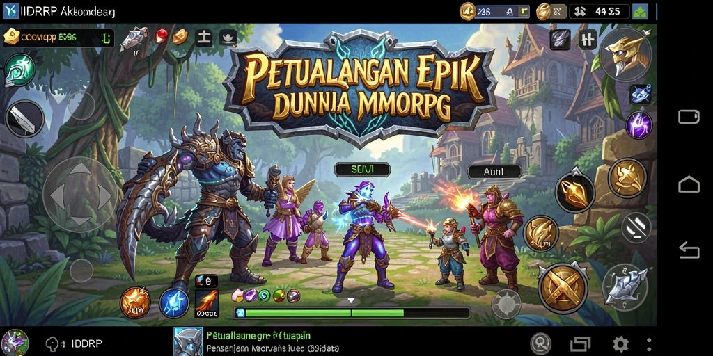 Screenshot IDRRP menampilkan pertempuran seru di dunia fantasi.