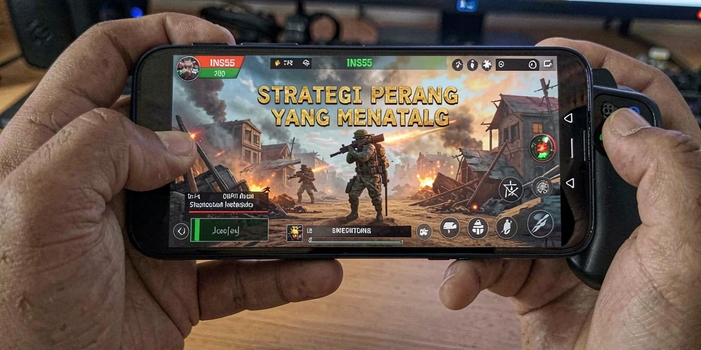 Gameplay dinamis dalam INS55 yang menonjolkan strategi perang.