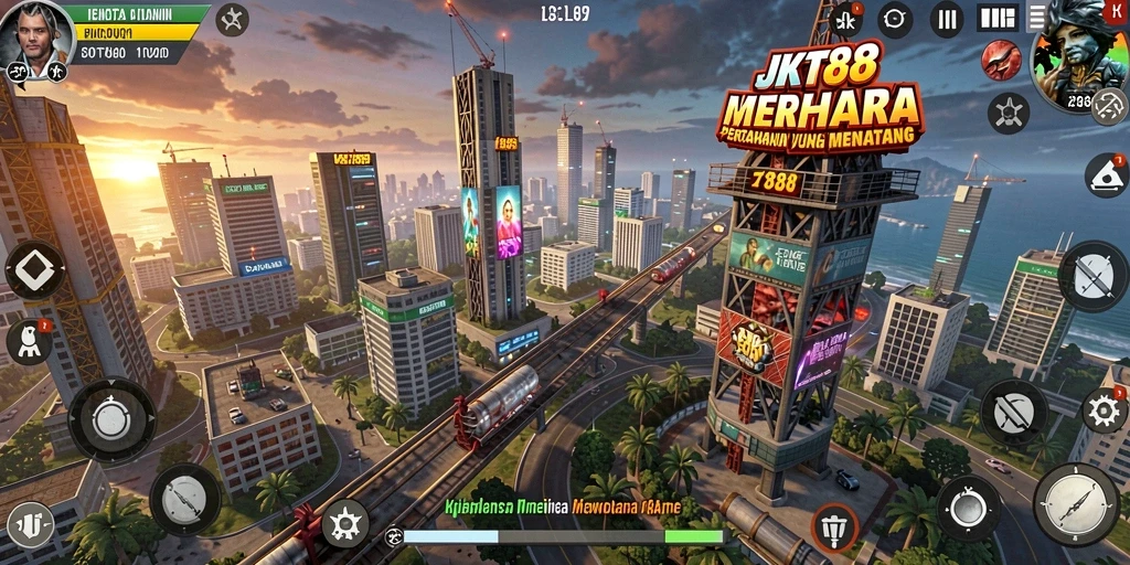 Tampilan gameplay seru di JKT88 dengan pertahanan menara yang strategis.