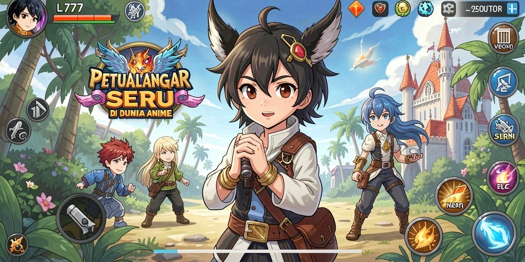 Gameplay L777 dengan karakter anime yang hidup dan menakjubkan.