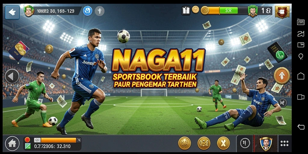 Tampilan utama NAGA11 menampilkan antarmuka Sportsbook yang menarik.