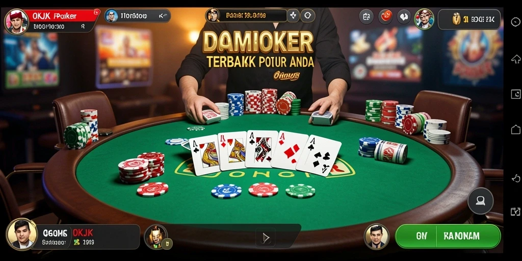 Tampilan antarmuka OKJK saat gameplay seru dan menegangkan.