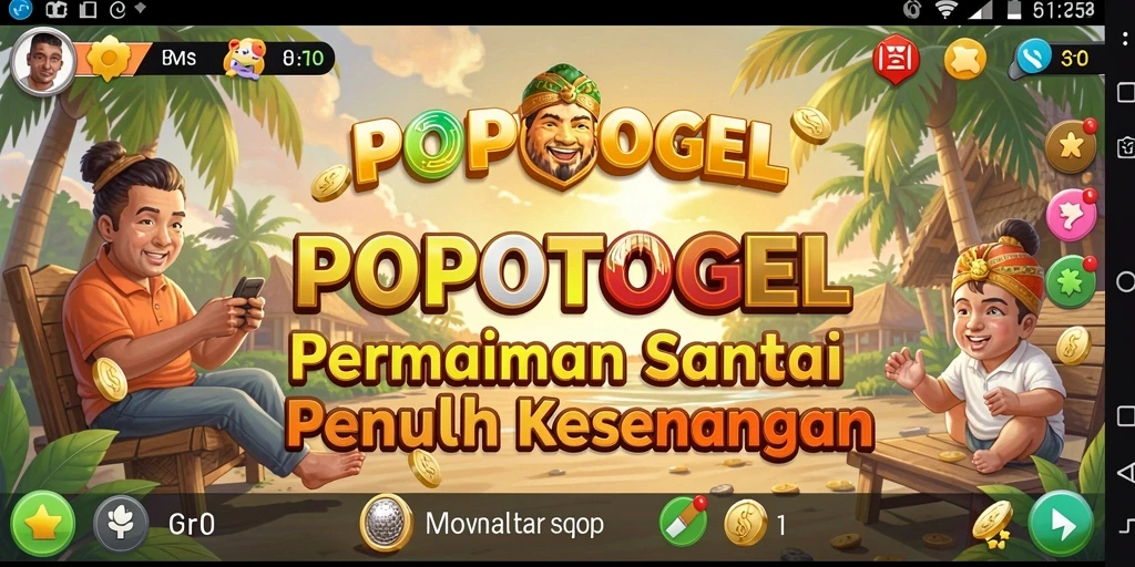 Tangkapan layar gameplay POPOTOGEL yang ceria dan penuh warna.