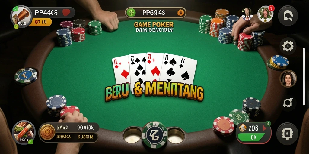 Screenshot gameplay seru PP444 dengan pemain aktif yang bersaing.