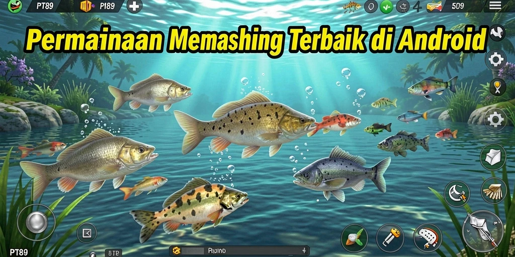 Tampilan gameplay PT89 yang menampilkan pengalaman memancing yang seru.