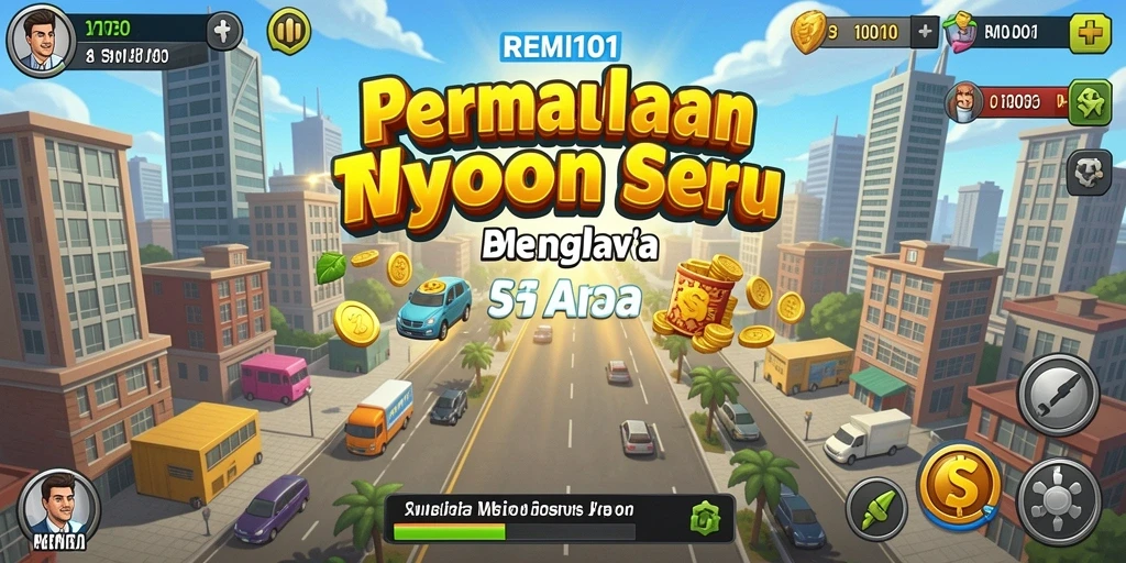 Tampilan gameplay menarik dalam REMI101 yang menggambarkan pengelolaan bisnis.