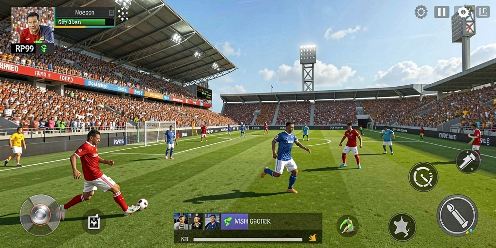 Gameplay RP99 yang menampilkan aksi olahraga seru dan kompetitif.