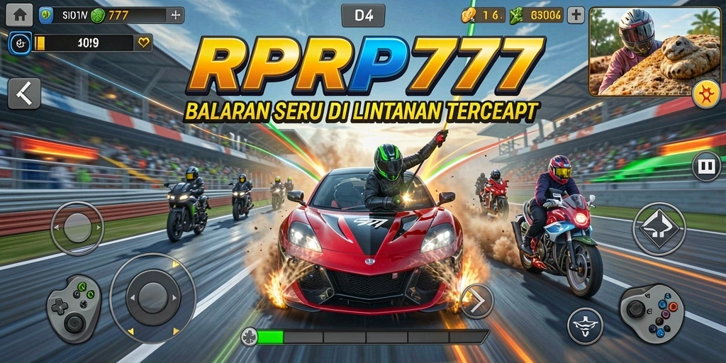 Screenshot balapan RPRP777 menampilkan intensitas dan kecepatan yang luar biasa.