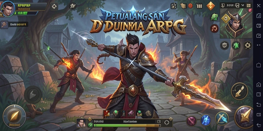 Tampilan gameplay menakjubkan RPRPRP dalam petualangan ARPG.