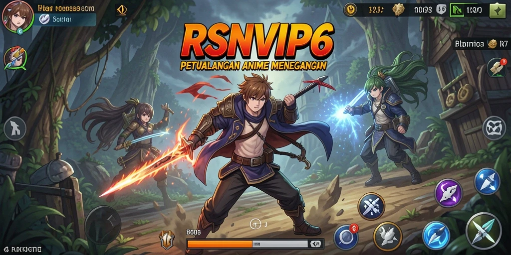 Screenshot gameplay RSNVIP6 yang menunjukkan aksi seru karakter anime.