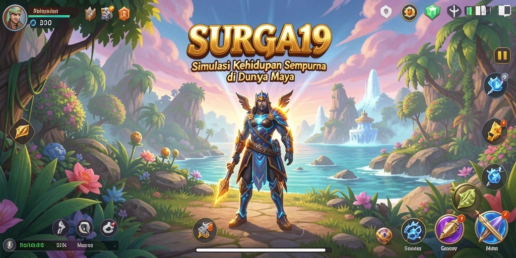 Tampilan gameplay <strong>SURGA19</strong> yang menarik dengan aktivitas sehari-hari karakter.