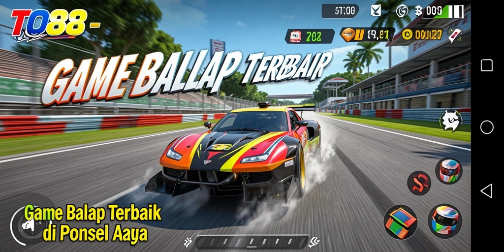 Screenshot gameplay TO88 menampilkan kecepatan dan adrenalin balapan.
