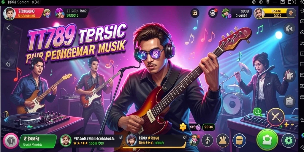 Screenshot utama TT789 menampilkan gameplay seru yang penuh musik.
