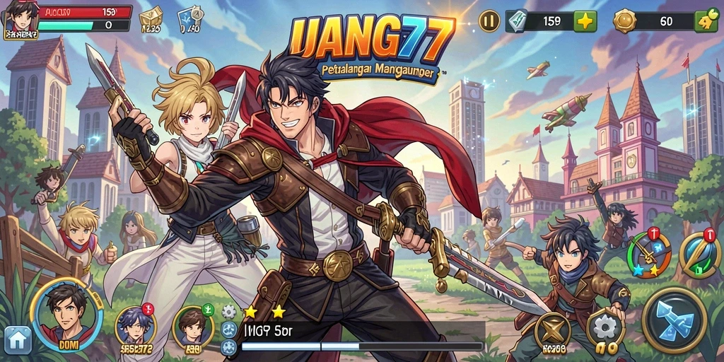 Tampilan gameplay UANG77 dengan karakter Anime yang menawan.