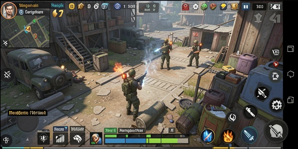 Screenshot dari gameplay V87 yang menunjukkan suasana pertempuran yang mendebarkan.