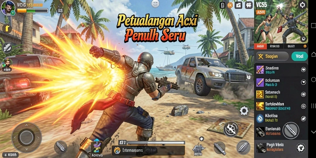 Screenshot VC55 menampilkan aksi gameplay yang mendebarkan.