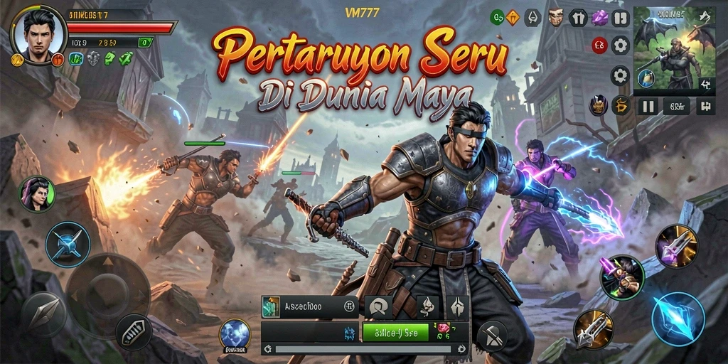 Screenshot gameplay VM777 menampilkan aksi pertarungan yang intens dan grafik menawan.