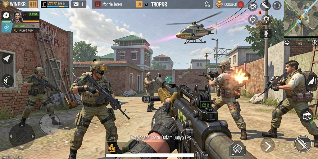 Tampilan gameplay seru dari WINPKR dengan aksi TPS yang mendebarkan.