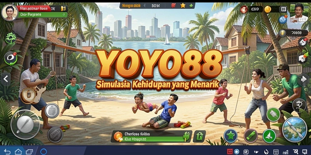 Screenshot gameplay <strong>YOYO88</strong> menampilkan interaksi karakter yang dinamis.